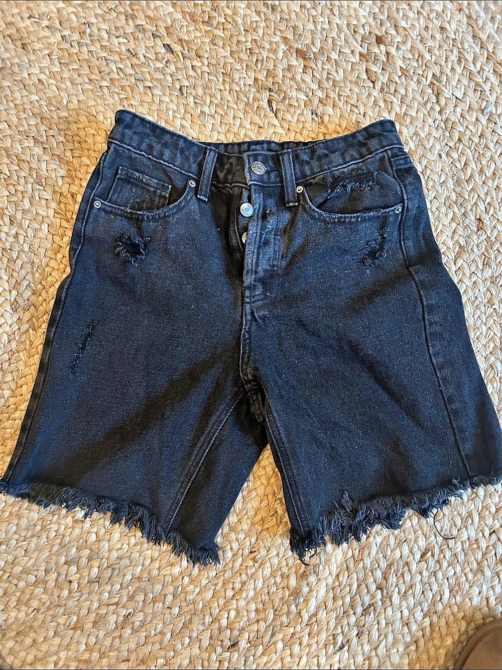 Wild Fable Distressed Jean Shorts in Black Size 0